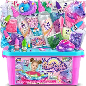 Fluffy Unicorn Slime Kit for Girls, Cloud Slime Gift for Ages 6+ Kids Slime Making Kit Awesome Craft Birthday Present Ideas