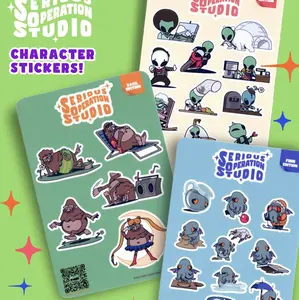 Seven, Basil, and Finn Vinyl Sticker Sheets
