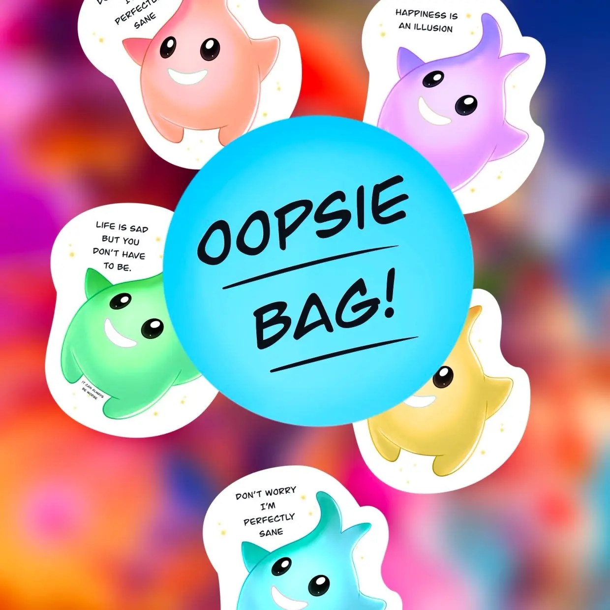 B & C Grade Sticker Bags | Oopsie Sticker Bag | Waterproof Vinyl & Holographic Stickers | Water Resistant Matte Stickers | Laminated Sticker Protection