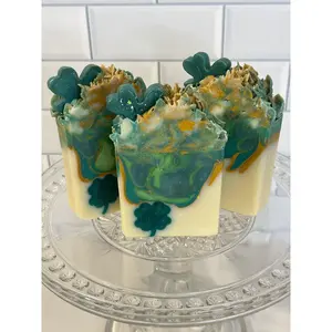 St. Patrick's Day Luxury Soap - Irishy Springs Scent with Gold Accents