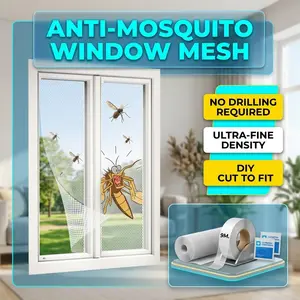 Magic Tape Window Mesh, Invisible Mosquito Barrier, Easy Installation, Flexible Removal, Breathable View, Polyester, No Drilling, Pest Proof