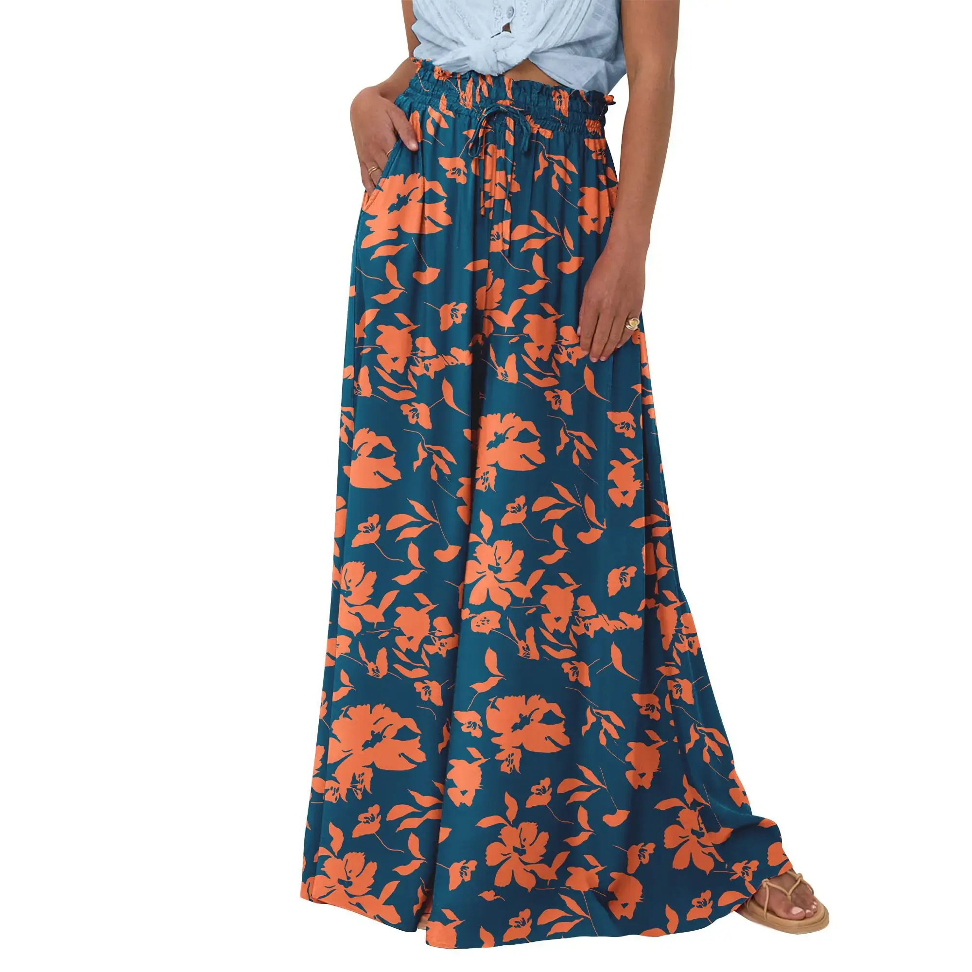 Print Dark Blue Orange