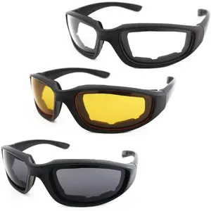 3 Pair Motorcycle Riding Glasses Padding Goggles UV Protection Dustproof Windproof Sunglasses for Outdoor Activities