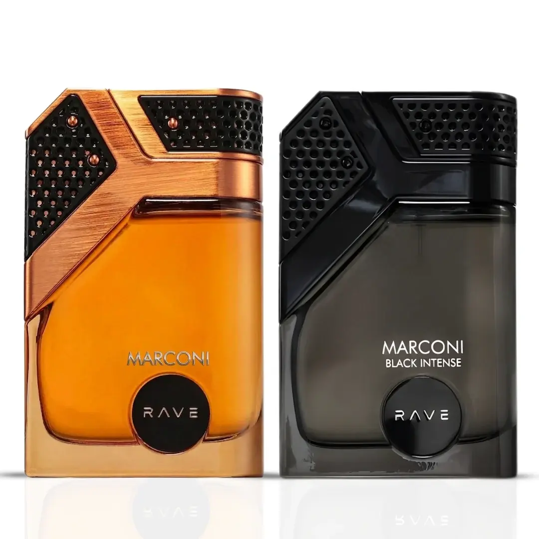 Marconi & Marconi Black Intense Eau de Parfum Spray 100ml (3.4 oz) by Rave (Bundle)