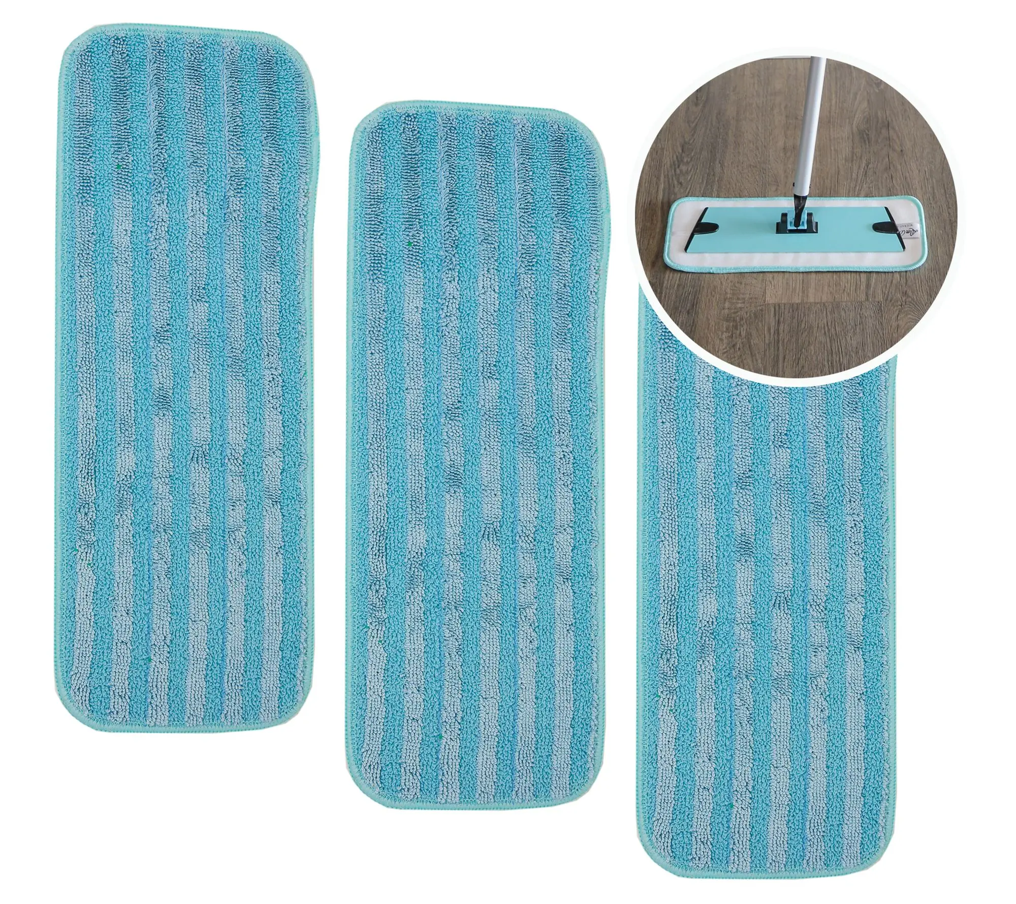 Don Aslett Microfiber 12" Mop Pads 3-Pack Don Aslett Microfiber 12" Mop Pads 3-Pack