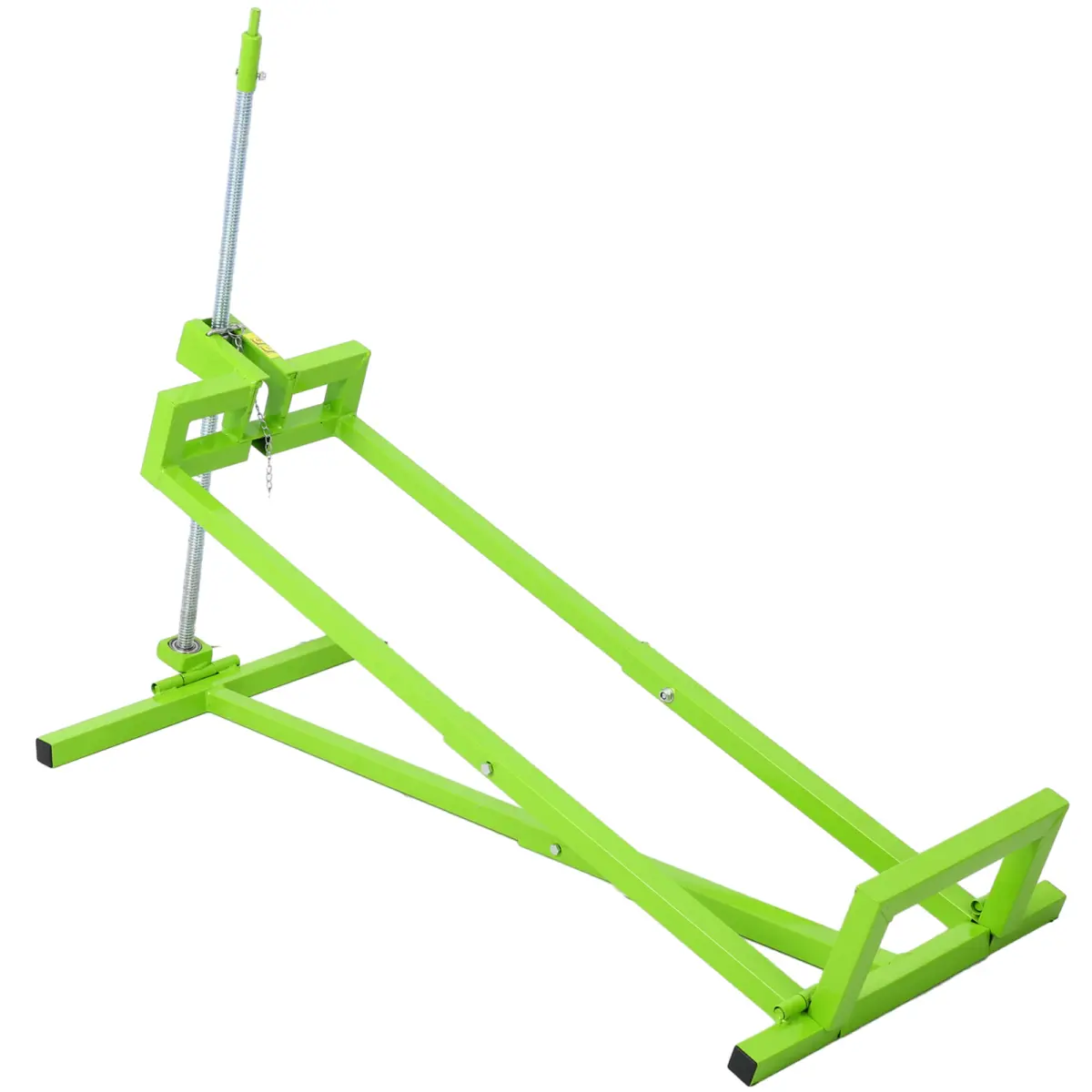 Lime Green Steel Frame Lawn Mower Lift, 800 lbs Capacity, 42.5"L x 19.5"W x 39.4"H, Foldable Lifting Stand with Adjustable 45° Tilt, Folding Storage for Garages, Easy Operation for Riding Tractors, Ride-On Mowers, 42.50"L X 19.50"W X 39.40"H, Universal Li