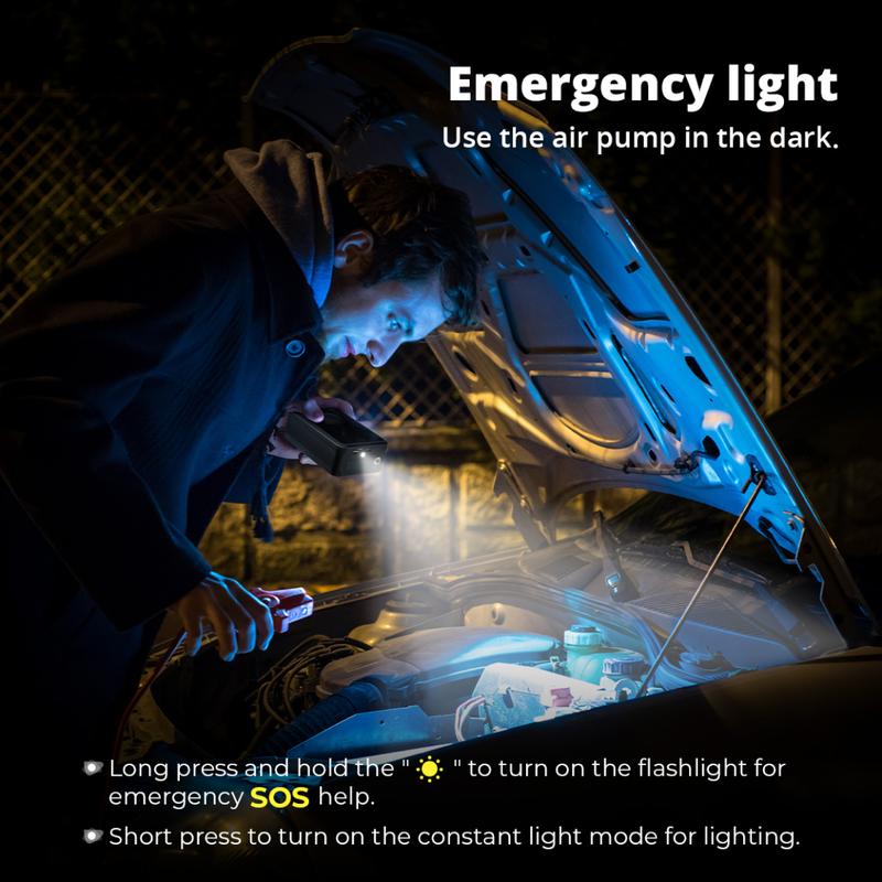 Oasser Fast Wireless Tire Inflator, Mini Portable High-Pressure Car Air Compressor 150 PSI, USB-C Rechargeable, Auto Stop Modes, Long Lasting Battery