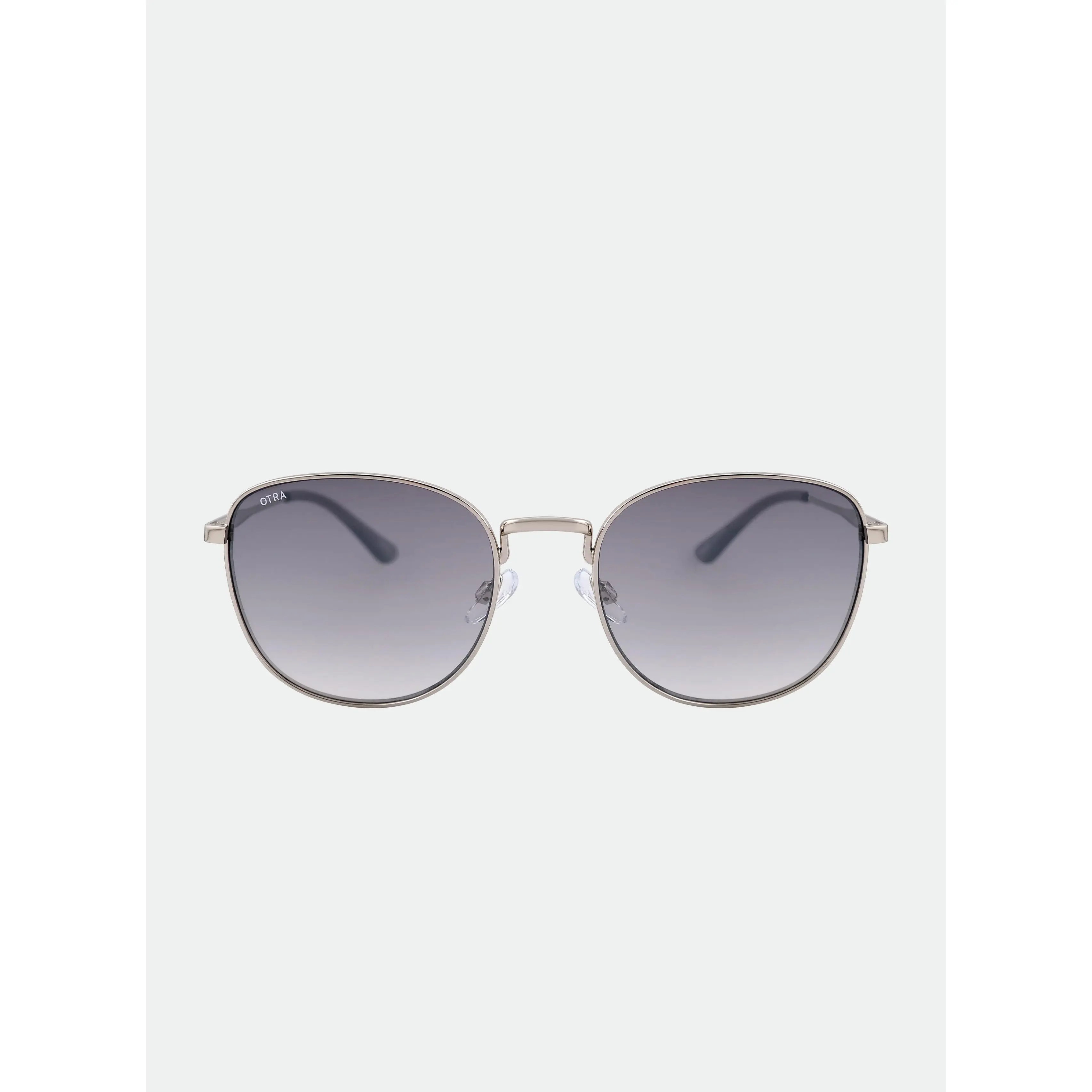 OTRA Daphne Trendy Casual Unisex Sunglasses - Silver Rounded Metal Frame, Ocean Reflective Bold Hue Lenses, 100% UV Protection, Mirror, Eyewear Fashion Accessory, Protective Vegan Pouch, Daily Wear