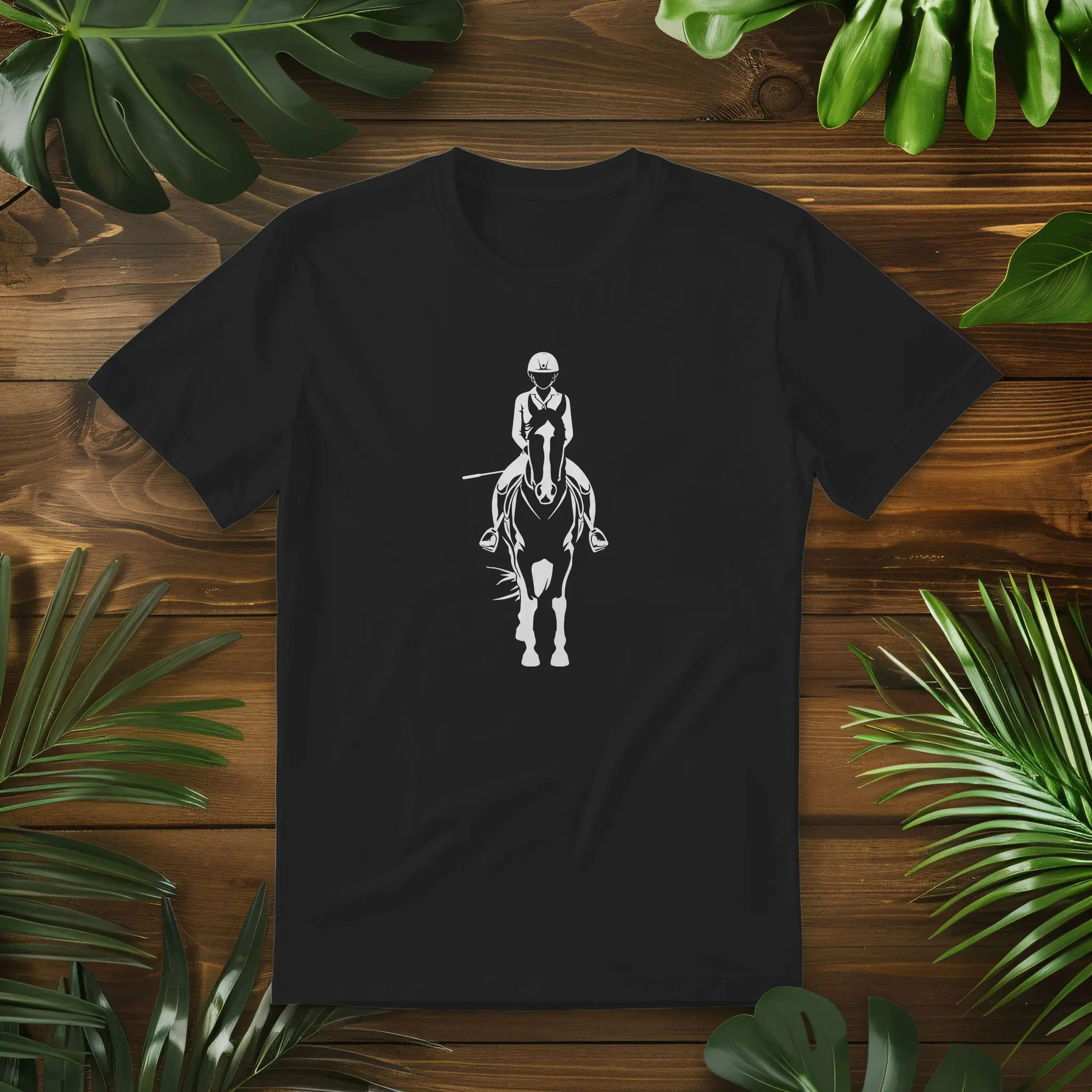 Show-Ready Silhouette – Equestrian Tee | Unisex Classic Cotton Tshirt, Elegant Horse Shirt for Women, Dressage Rider Gift, Horse Show Apparel, Equine Fashion Tee