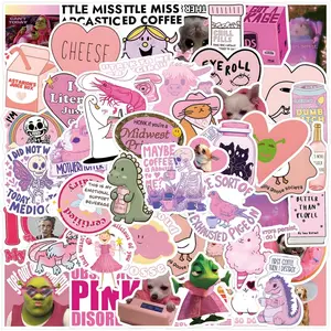 110 PCS Pink Funny Stickers for Adults, Meme Stickers for Women Teens, Waterproof Vinyl Sticker for Water Bottles, Scrapbooking, Phone Cases, Laptop
