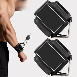 Weightlifting Wrist Support with D-Ring, Chloroprene Rubber Padding, Cable Machine Wristband, Ideal for Gym Workouts