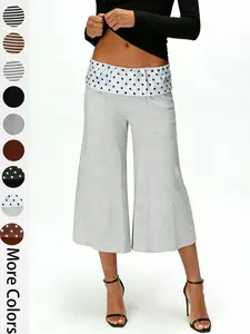 Women's Drapey Wide Leg Seven-Eleven Pants, Low Waist Casual Long Pants, Fashionable Comfortable New Arrival Bottoms