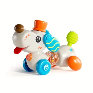 Infant Pull-String Rattle Toy with a Multifunctional Puppy Design for Early Education And Soothing.