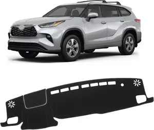 KUST Car Dash Cover for Toyota Highlander 2020-2026 L LE XLE XSE Limited Platinum with HUD Non-Slip Center Console Dashboard Cover No Glare Black Premium Polyester Material