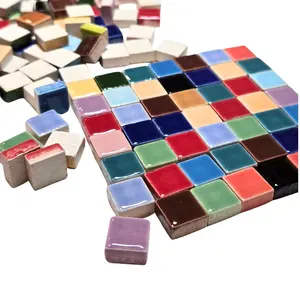 Mosaic Tiles for Crafts, Ceramic Tiles, DIY Coaster Flowerpots Vases Picture Frames Supplies, Gift for Dollhouse Makers, 9.5x9.5mm, 300 Pcs