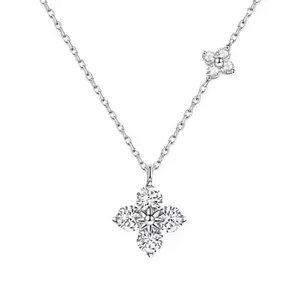 Summer New Dual Clover Necklace Accessory for Women, Luxurious Unique Design Rhinestone Choker, Fashion Trendy Jewelry