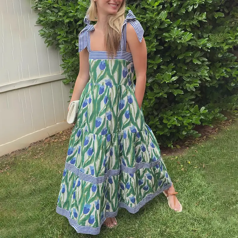 women's flowy maxi dress Flowy Collar Maxi Dress – Odd Muse main image 1