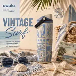 Owala Vintage Surf FreeSip Insulated Water Bottle Beach Edition