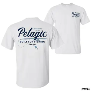 Pelagic Offshore Built for Fishing T-Shirt, Classic Rod & Hook Graphic Tee, Soft Cotton Shirt for Men, Saltwater Angling Apparel, Outdoor Gift for Fishing Enthusiasts