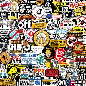170 PCS Hard Hat Stickers (Dirty) for Tool Box, Helmet, Funny Stickers for Adults, Prank Meme Vinyl and Waterproof Decals