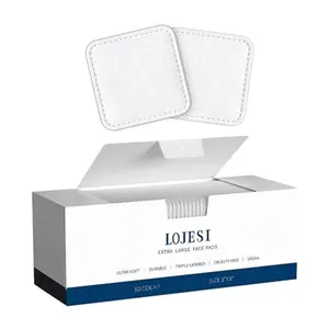 Premium Soft Cotton Makeup Remover Pads - 3" 3" Large Dual-Sided Facial Cleansing Pads, Lint-Free for Sensitive Skin & Waterproof Makeup, 60 Count