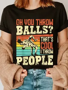 100% Cotton Funny Wrestling Shirts for Men Boys Vintage Wrestler T-Shirt