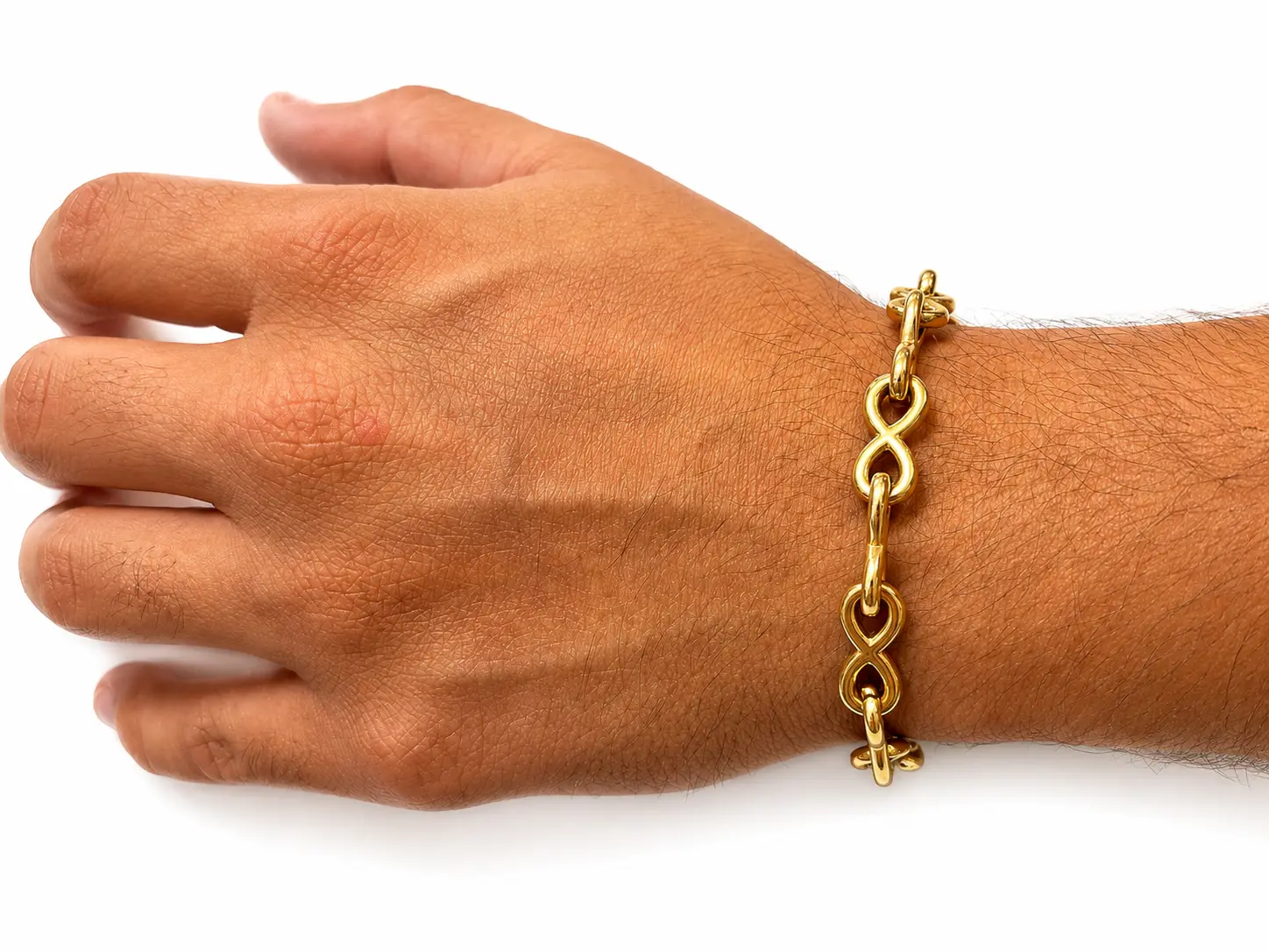 Mens Premium Infinity Link Bracelet- Minimalist Solid Link Male Fashion Jewelry for Daily, Casual Wear, Men’s Accessories