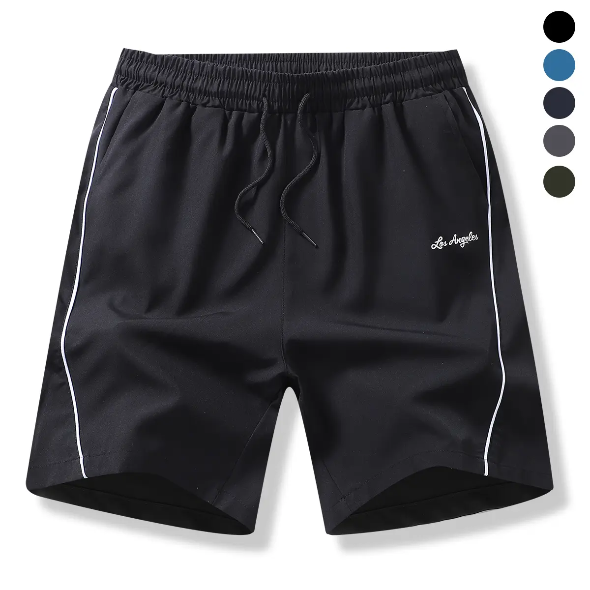 Men's Casual Drawstring Waist Shorts, Lightweight Quick Dry Breathable Summer Shorts with Side Pockets, Elastic Waist Comfy Casual Bottoms for Gym, Running, Workout, Fitness, Outdoor Activities & Daily Wear
