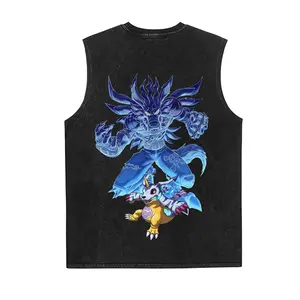 Digimon Anime Vintage Tank 90s Graphic Sleeveless Tank Tops Men Vest Streetwear Outfits Men Vacation Outfits Sleeveless Shirt
