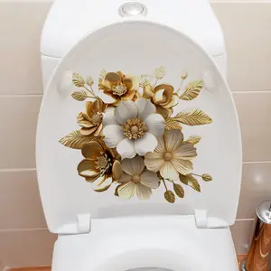 A piece of (30*30cm) floral spring toilet sticker, bathroom and toilet decorative sticker, self-adhesive M10145