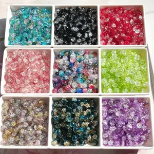 DIY Craft Glass Beads Materials Pack, Colorful Assorted Beads for Live Beading, Tassel Charm Making Fashion Accessories, Colorful Beads
