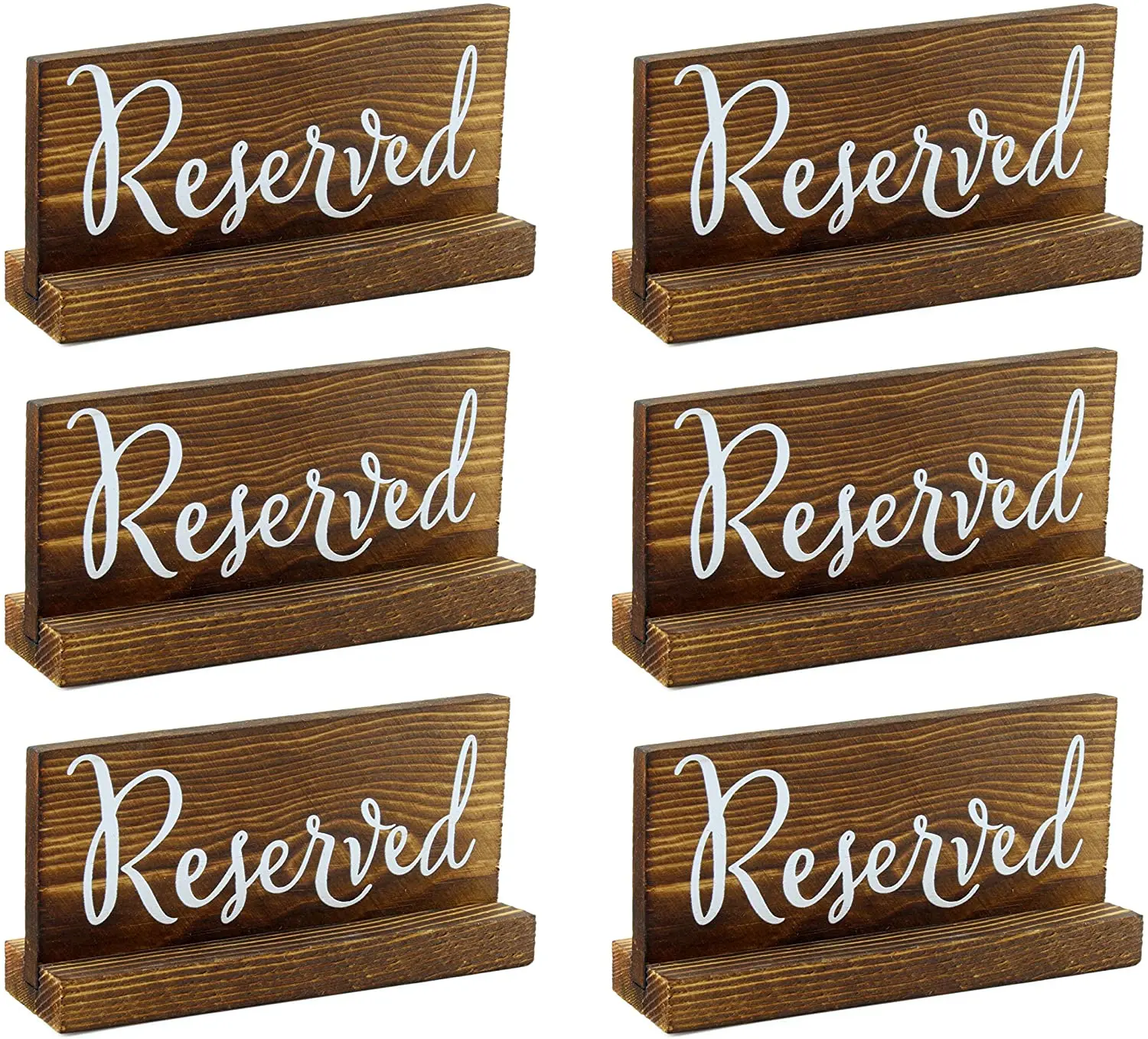 Wooden Reserved Signs for Tables (6-Pack)