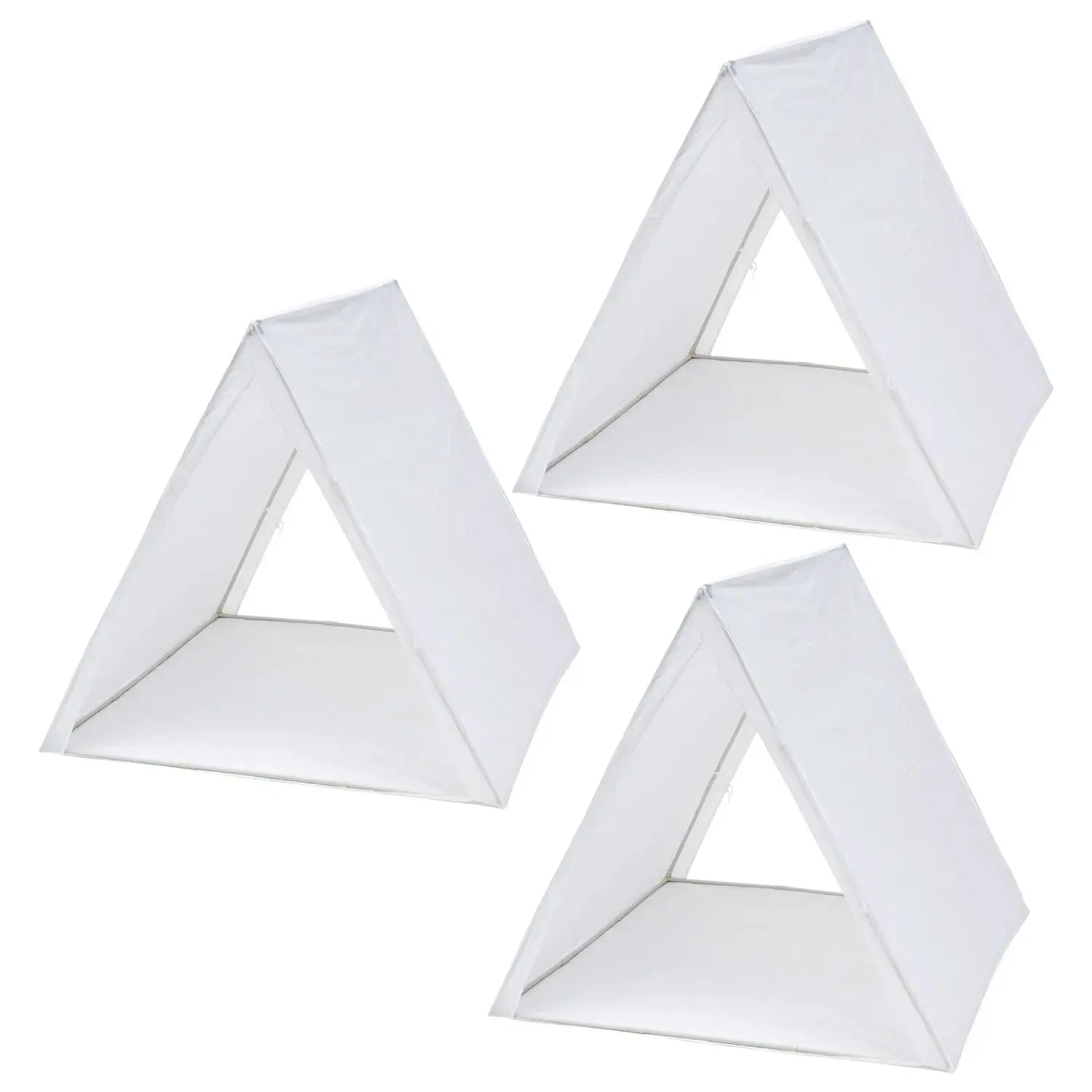 45" x 40" Bulk 3-Pc. White Nonwoven Indoor Play Tent Kit for Sleepovers, Creating a Reading Corner with Themed Wall Cutouts