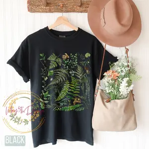 Ferns T shirt for Nature Lovers Botanical Shirt Plant Illustration Botanical Art Prints Plant Shirt Asparagus Fern Staghorn Fern Shirt