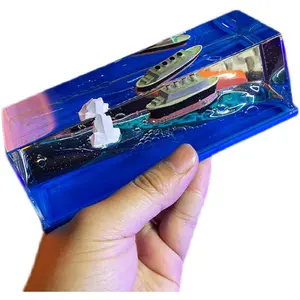 Titanic Cruise Fluid Liquid Hourglass Living Room Boat Ornaments Decor Gift Light Lover