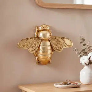 Creative Resin Dragonfly Bee Wall Hanging, Mirror Embedded Design, Insect Lover Collectible, Home Party Decor