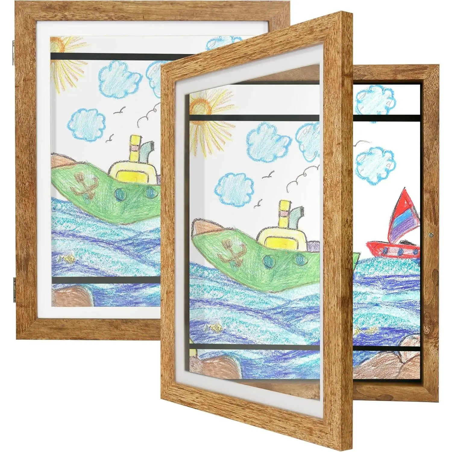 Art Frame 2 Pack - 8.5x11 Front Opening  Frames for Artwork,  Artwork Frames Changeable Storage Holds 50,  Art Projects, Drawings, 3D Art, Crafts