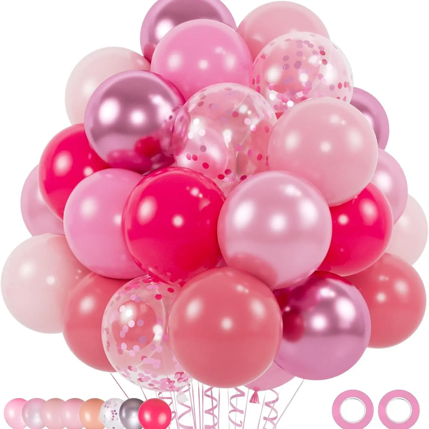 80pcs Balloons Set, 10/12 Inch Metallic Chrome Pearl, Hot Macaron Baby Pastel Balloons, Metallic Latex Balloons, Party Balloons Decorations, Perfect for Parties and Celebrations