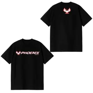Phoenix Boats Black T-Shirt, Red Phoenix Logo Tee for Boating & Fishing Enthusiasts, Bold Nautical Lifestyle Shirt with Front and Back Graphic