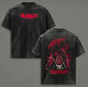 For all Bleach fans who love the fierce 11th Division Captain, this vintage-washed tee is the ultimate tribute to Kenpachi Zaraki in his full Bankai power.