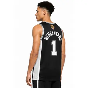 Wembanyama #1 Antonio Spurs Style Mesh Jersey Tank Top, Vintage Basketball Streetwear Essential