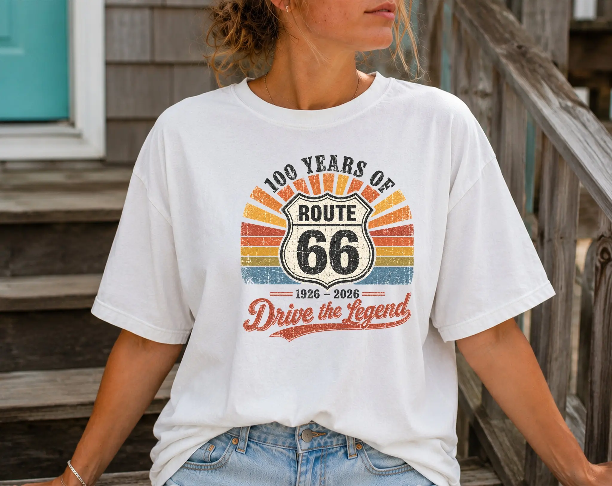 Route 66 100 Years Anniversary Shirt, Drive the Legend Retro Graphic Tee, Comfort Colors Vintage Road Trip Shirt, 1926-2026 Centennial Tee, Mother Road Highway Shirt, Classic Americana Tee for Men Women Unisex