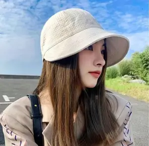 Women's Waffle Pattern Fisherman Hat Duckbill Cap Fashionable Versatile Sunshade Hat for Spring and Summer, Sun Protection