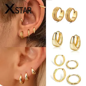 Xstar Women's Elegant Hoop Earrings, All-match Trendy Hoop Earrings, Elegant Knot Design Dangle Earrings for Women, Fashionable Minimalist Stud Earrings for Women for Party