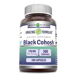 Amazing Formulas Black Cohosh 750 Mg Supplement | 300 Capsules | Non-GMO | Gluten-Free | Made in USA