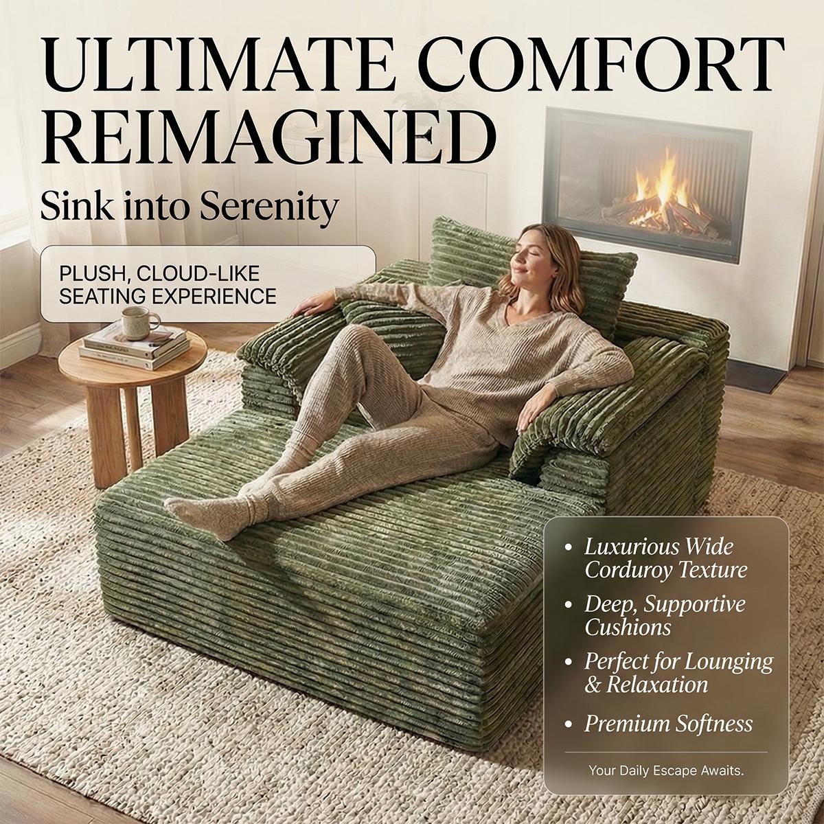 Oversize 61"multi-function combination sofa bed (cloud couches) - modern leisure chair, which can be converted into a bed without assembly, is made of plush fabric, suitable for small space, apartment, guest room, and can be selected in multiple colors