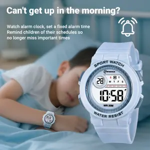 Fashion Candy Color Digital Watch with Alarm and Timer |       Water Resistant, Glow Function, Multifunctional Electronic Watch for Campus and Holiday Gifts, Plastic Case and TPU Strap