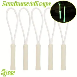 5pcs luminous zipper travel bag zipper clothing bag luminous zipper head outdoor tent backpack replacement luminous zipper tail rope luminous zipper head tail rope
