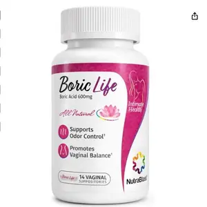 NutraBlast Boric Acid Suppositories - 100% Pure Made in USA - Boric Life Intimate Health Support (14 Count)