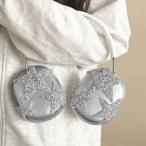 3D Star Rhinestone AirPods Max Case, Apple Over-Ear Earphone Cover, Star Embellishments, Anti-Drop Smile Design, Protective Case for AirPods Max, No Headphones Included